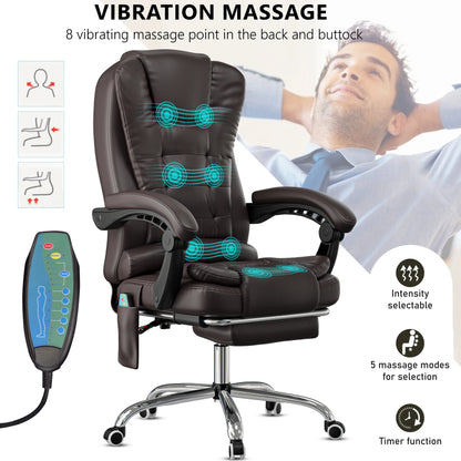 Massage Office Chair with Footrest - Ergonomic Desk Chair