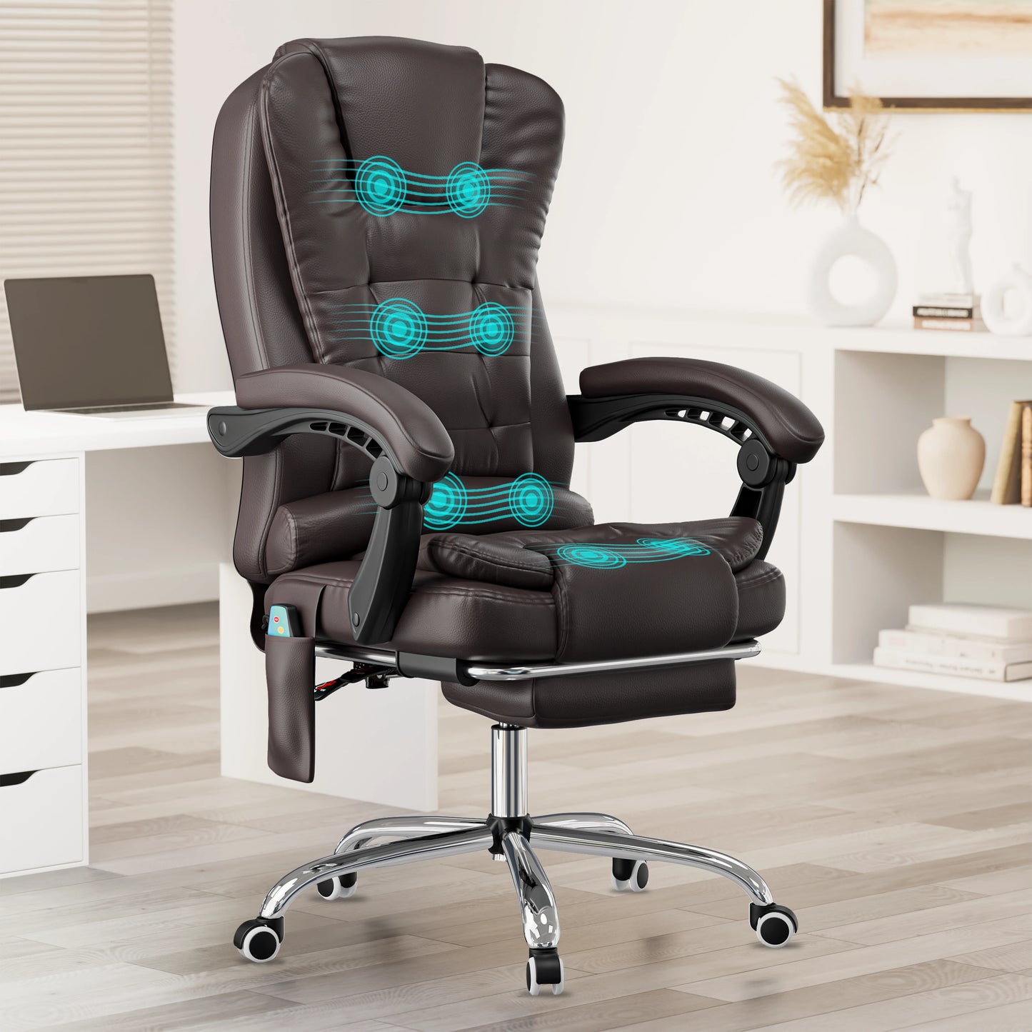 Massage Office Chair with Footrest - Ergonomic Desk Chair