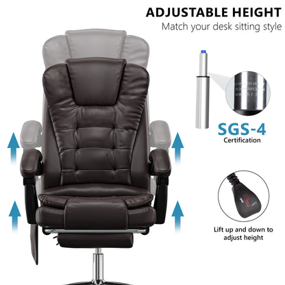 Massage Office Chair with Footrest - Ergonomic Desk Chair