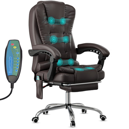 Massage Office Chair with Footrest - Ergonomic Desk Chair
