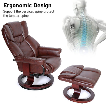 Swivel Recliner Chair with Footstool - Recliner Armchair