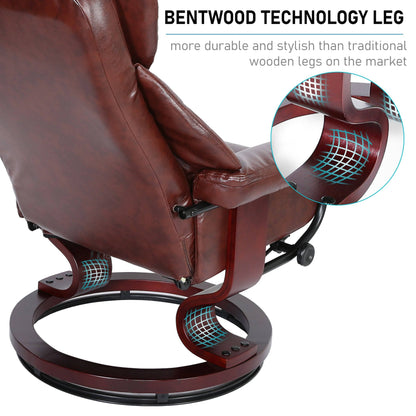 Swivel Recliner Chair with Footstool - Recliner Armchair