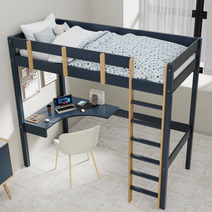 Bunk Bed With Desk - High Sleeper Loft Bed Frame For Kids