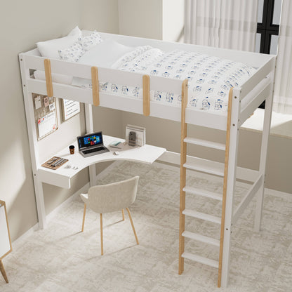 Bunk Bed With Desk - High Sleeper Loft Bed Frame For Kids