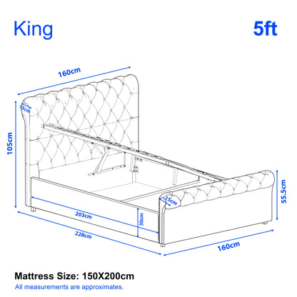 Chesterfield Ottoman Storage Bed - Side Lift Ottoman Bed Frame
