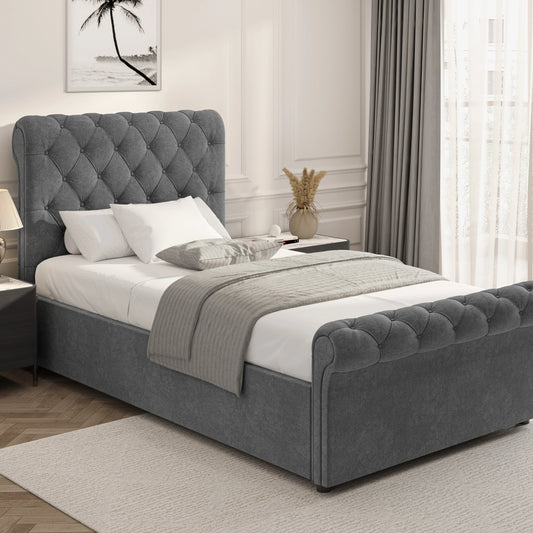 Chesterfield Ottoman Storage Bed - Side Lift Ottoman Bed Frame
