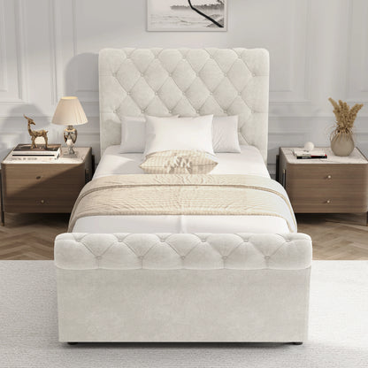 Chesterfield Ottoman Storage Bed - Side Lift Ottoman Bed Frame