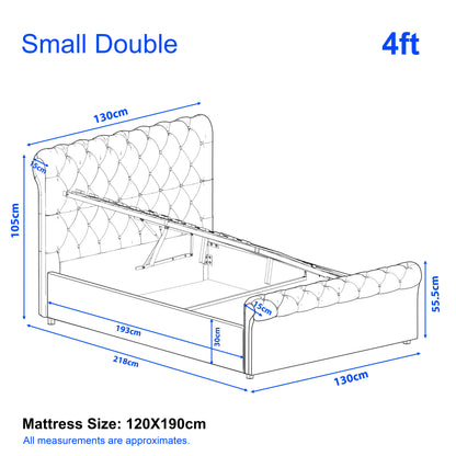 Chesterfield Ottoman Storage Bed - Side Lift Ottoman Bed Frame