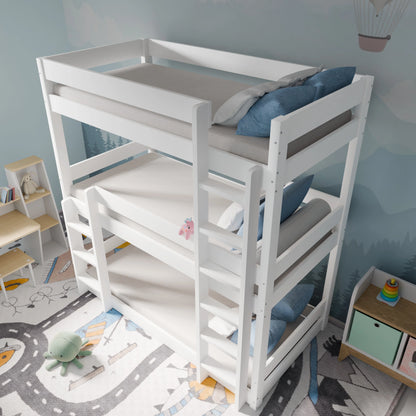 Wooden High Sleeper Triple Bunk Bed