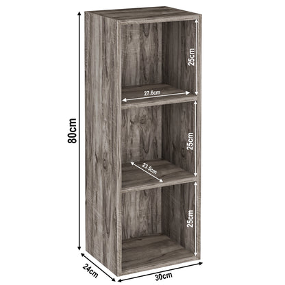 Bookcase Cube Storage Unit - Tall Narrow Bookshelf