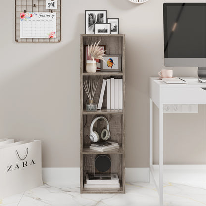 Bookcase Cube Storage Unit - Tall Narrow Bookshelf