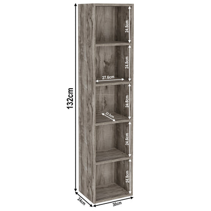 Bookcase Cube Storage Unit - Tall Narrow Bookshelf