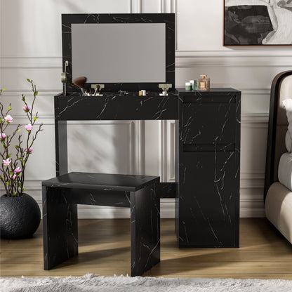 Dressing Table with Mirror and Storage - Makeup Vanity Desk for Girls