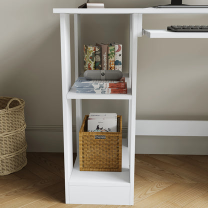Home Office Computer Desk With Shelves For Working, Reading & Gaming