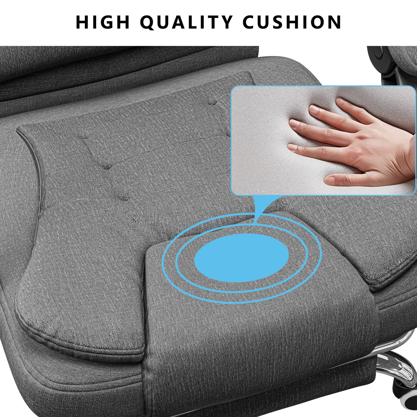 Massage Office Chair with Footrest - Ergonomic Desk Chair