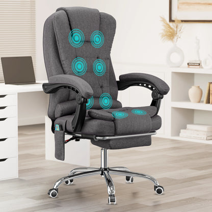 Massage Office Chair with Footrest - Ergonomic Desk Chair