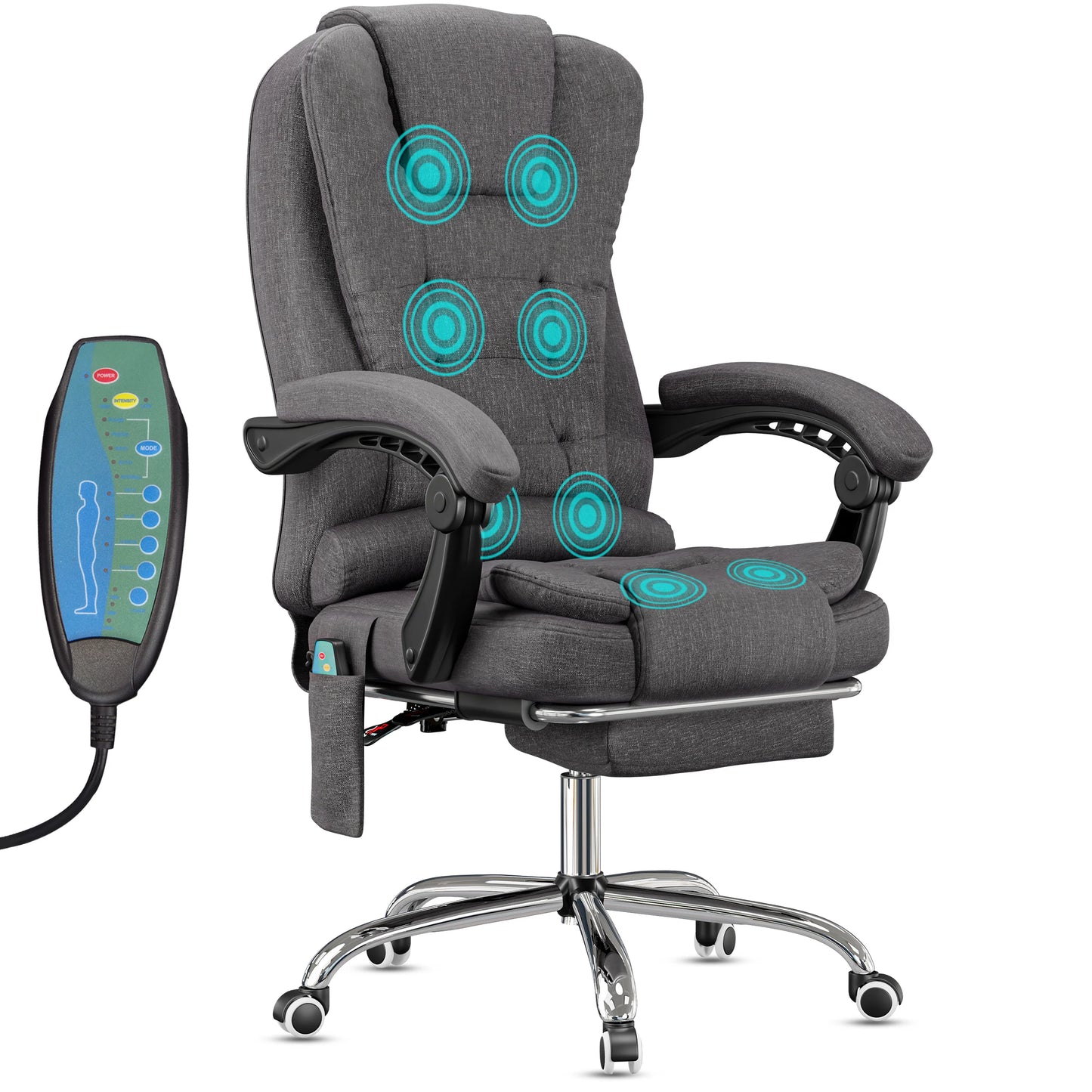 Massage Office Chair with Footrest - Ergonomic Desk Chair