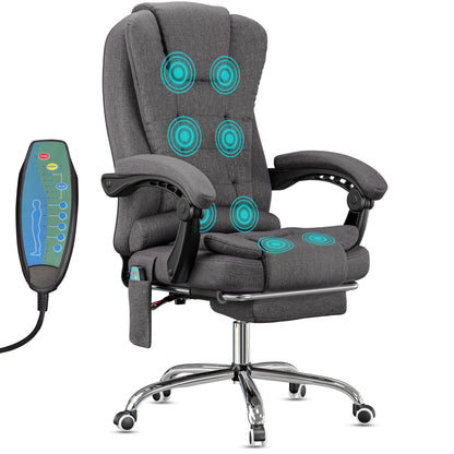 Massage Office Chair with Footrest - Ergonomic Desk Chair