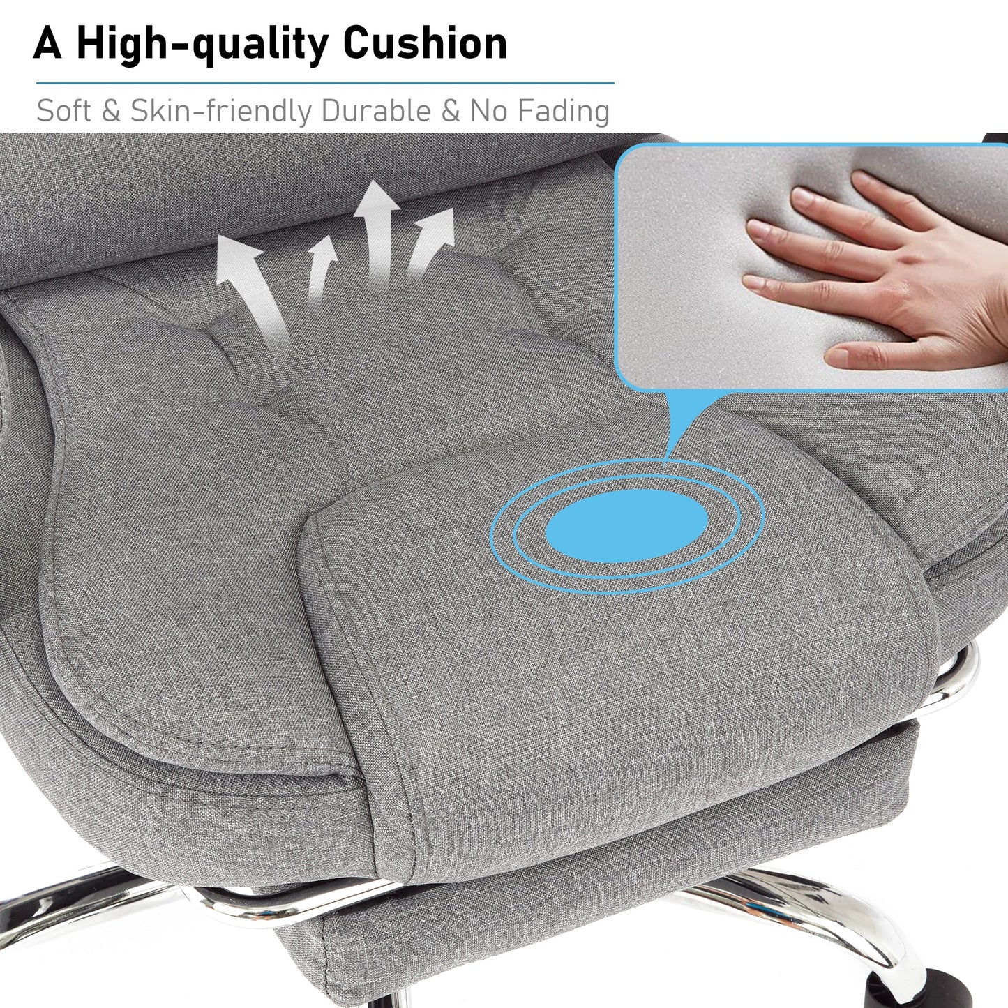 Executive Office Chair With Footrest - Ergonomic Reclining Desk Chair