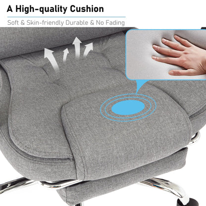 Executive Office Chair With Footrest - Ergonomic Reclining Desk Chair