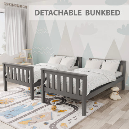 Solid Wood Detachable Double Bunk Bed