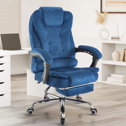 Executive Office Chair With Footrest - Ergonomic Reclining Desk Chair