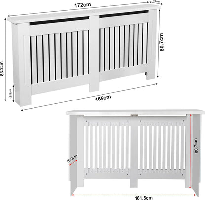 Chelsea White Radiator Cover,  Vertical Wooden Slats