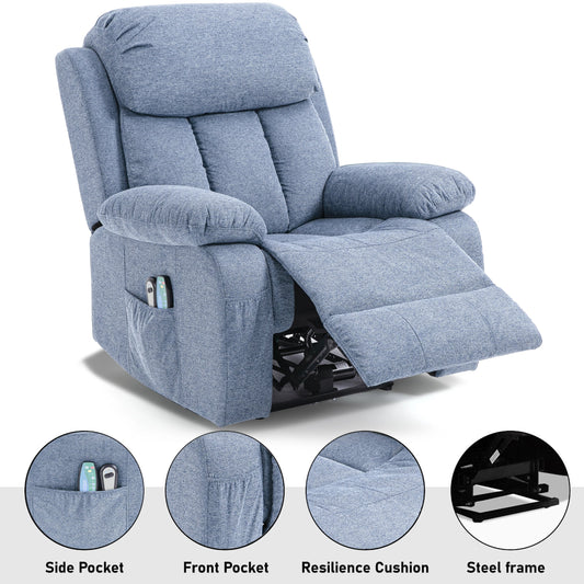 Fabric Recliner Chair With Heat And Massage - Armchair