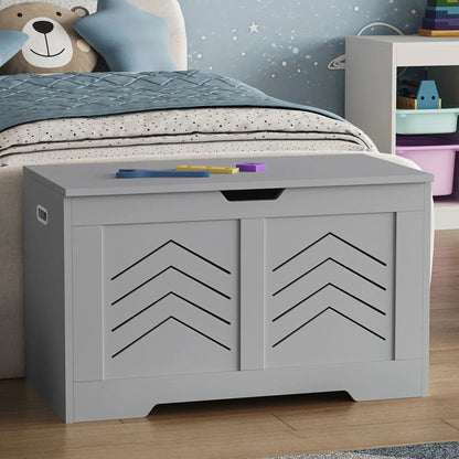 Blanket Box Storage Chest - Large Toy Box With Lid & Safety Hinges