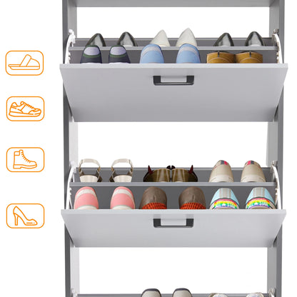 3 Drawer Slim Shoe Cabinet For Hallway - Tall Shoe Storage