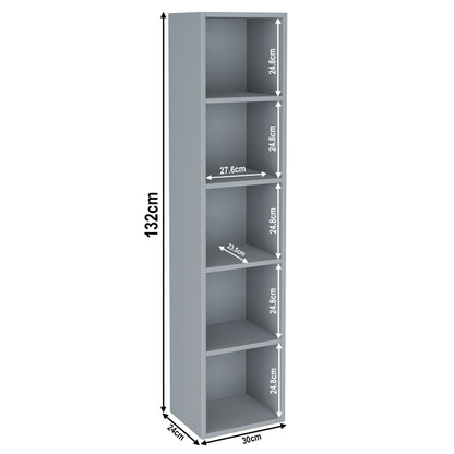 Bookcase Cube Storage Unit - Tall Narrow Bookshelf