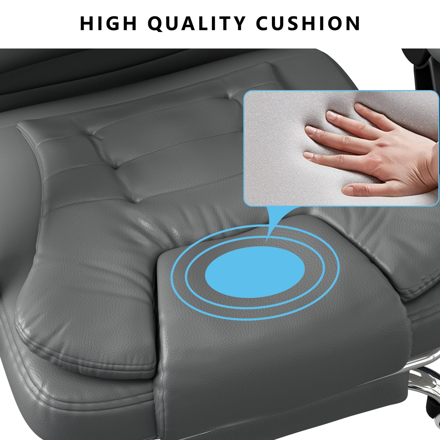 Massage Office Chair with Footrest - Ergonomic Desk Chair