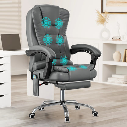 Massage Office Chair with Footrest - Ergonomic Desk Chair