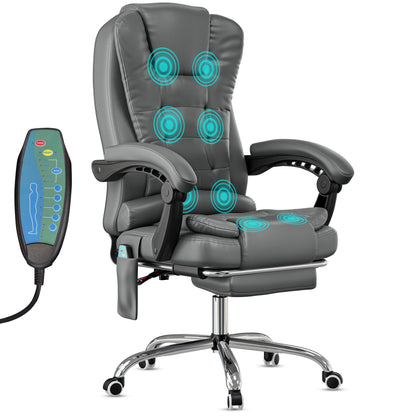 Massage Office Chair with Footrest - Ergonomic Desk Chair