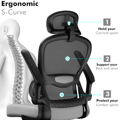 Home Office Chair - Ergonomic Computer Chair with Headrest