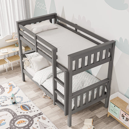 Solid Wood Detachable Double Bunk Bed