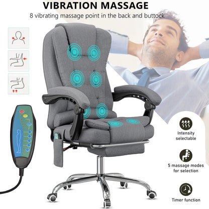 Massage Office Chair with Footrest - Ergonomic Desk Chair
