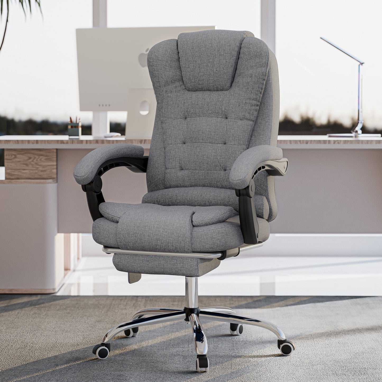 Massage Office Chair with Footrest - Ergonomic Desk Chair