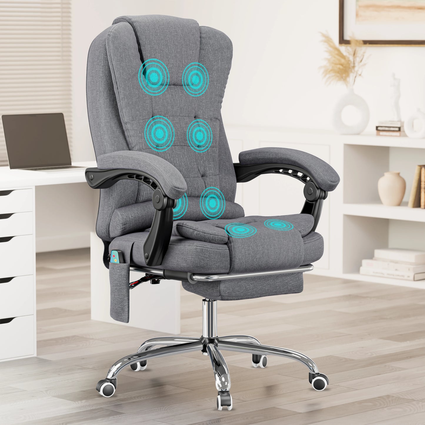 Massage Office Chair with Footrest - Ergonomic Desk Chair