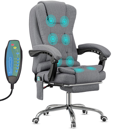 Massage Office Chair with Footrest - Ergonomic Desk Chair