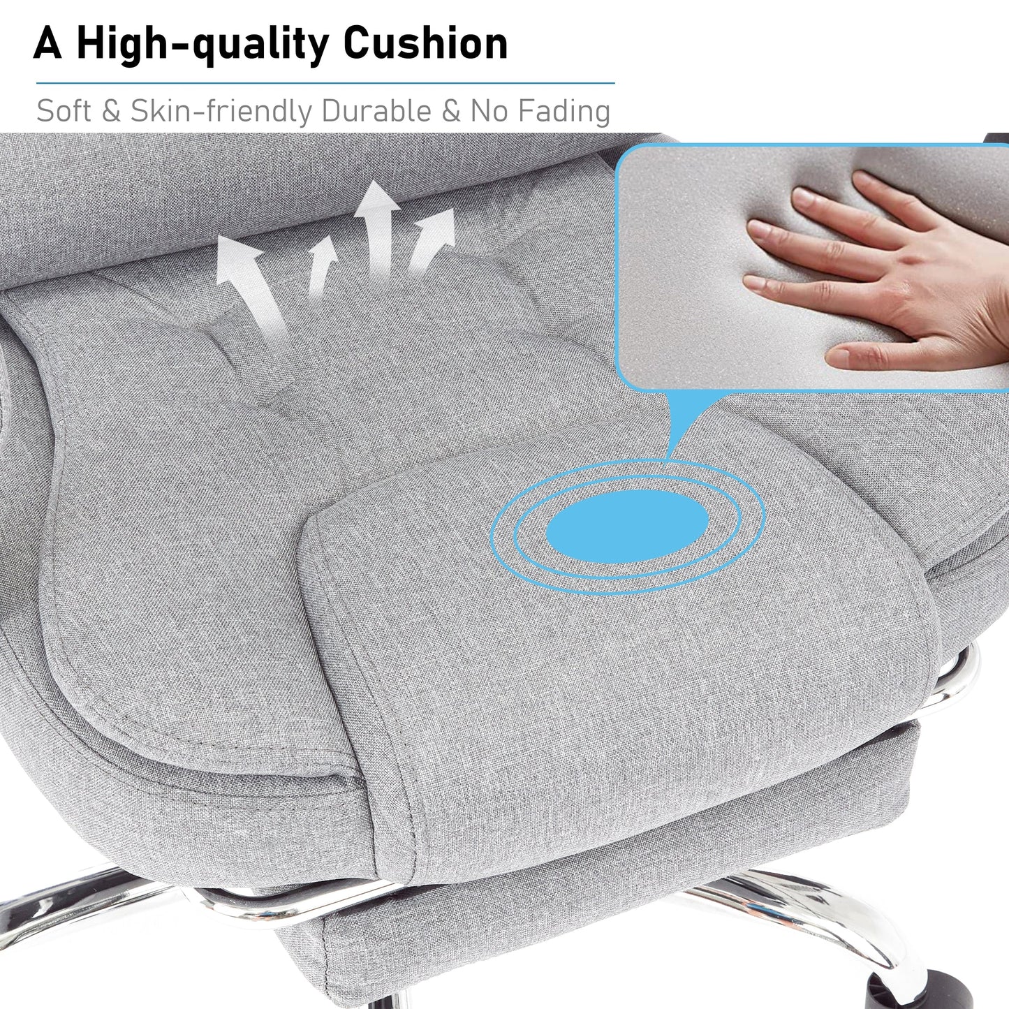 Executive Office Chair With Footrest - Ergonomic Reclining Desk Chair