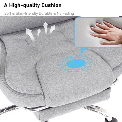 Executive Office Chair With Footrest - Ergonomic Reclining Desk Chair
