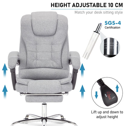 Executive Office Chair With Footrest - Ergonomic Reclining Desk Chair