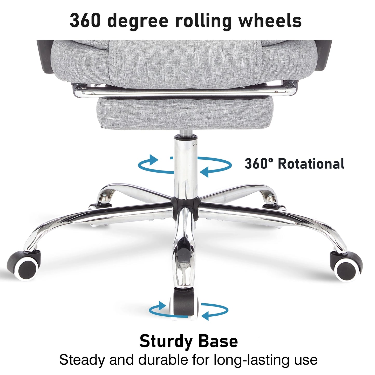 Executive Office Chair With Footrest - Ergonomic Reclining Desk Chair