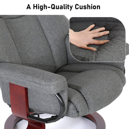 Swivel Recliner Chair with Footstool - Recliner Armchair