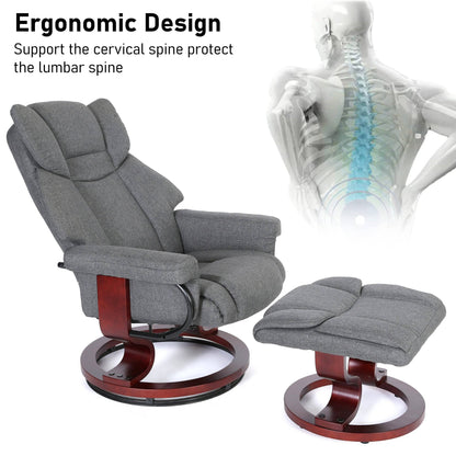 Swivel Recliner Chair with Footstool - Recliner Armchair