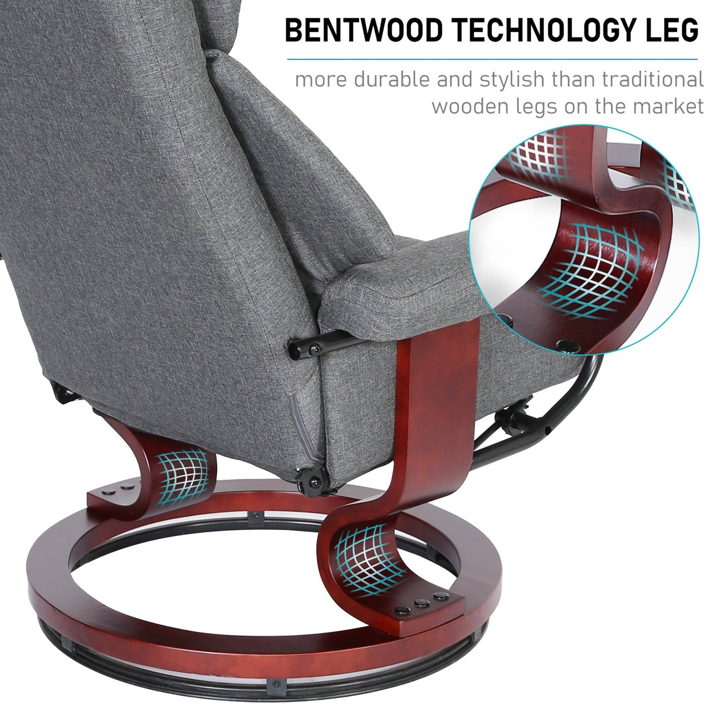 Swivel Recliner Chair with Footstool - Recliner Armchair