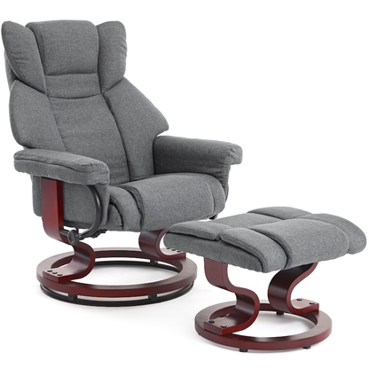 Swivel Recliner Chair with Footstool - Recliner Armchair