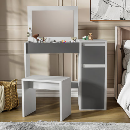 Dressing Table with Mirror and Storage - Makeup Vanity Desk for Girls