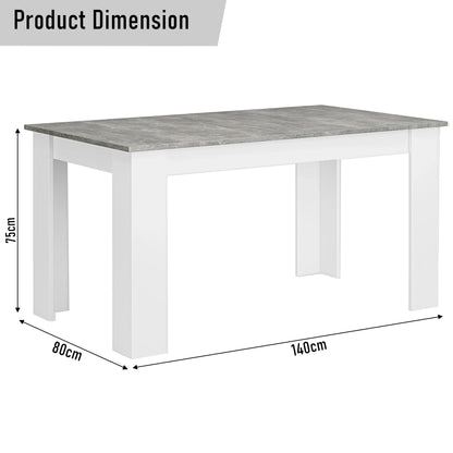 Grey Marble Finish 4-6 Seater Dining Table and Chairs Set